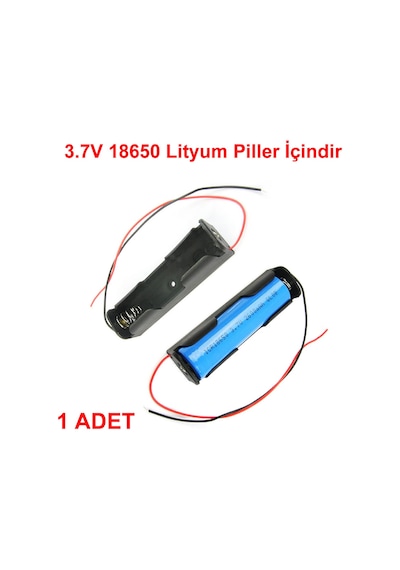 Tekli 1 li 18650 Pil Yuvası Kablolu Tutucu 3.7V Pil Şarj Kutusu