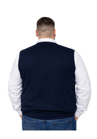 Battalmoda Erkek Büyük Beden Lacivert V Yaka Süveter 3xl-4xl-5xl-6xl