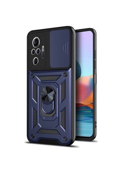 Nihcase Xiaomi Redmi Note 10 Pro Max Kılıf Magnetik Standlı Kamera Korumalı Slide Sürgülü Cover Kapak