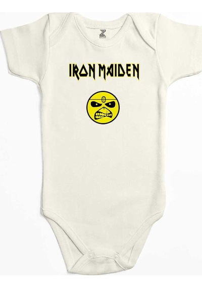 Zepplin Giyim Iron Maiden Face Ekru Bebek Body Zıbın