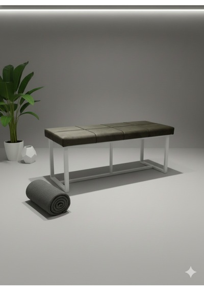 Özcan Metal Puf Bench Metal Ayaklı Bench Puf Bank Antre Mutfak Salon Yatak Odası Puf Bank 105 40 Kahverengi