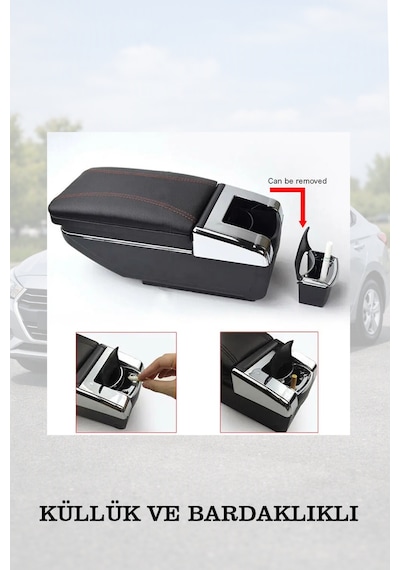 Fiat Punto 2011 Uyumlu Kol Dayama Siyah Renk Bardaklıklı Küllüklü Lüks Tip