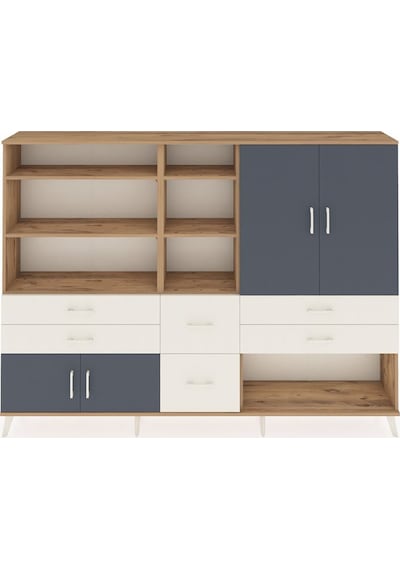 Arges Dolap 10 Raflı 6 Çekmeceli 4 Kapaklı 220x30x163 Çam-antrasi Çam-antrasit/aytaşı Arges Dolap 10 Raflı 6 Çekmeceli 4 Kapaklı 220x30x163 Çam-antrasi Çam-antrasit/aytaşı