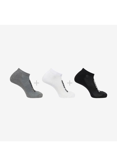 Salomon Everyday Low 3-pack Çorap-27427 Siyah-beyaz-füme