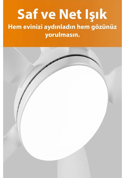 Sessiz Büyük Boy 81 Cm Tavan Vantilatörü E27 Duylu Uzaktan Kumandalı 3 Renk