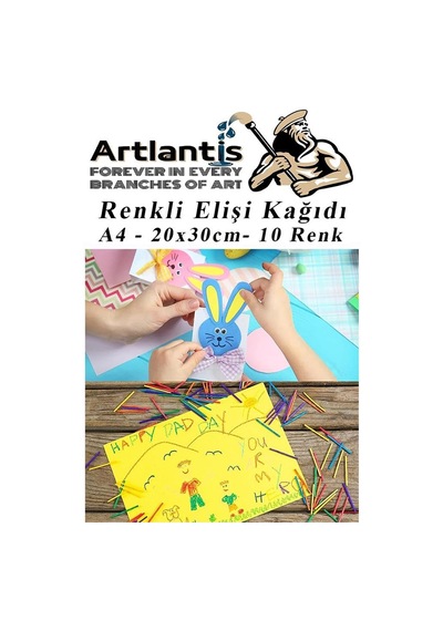 Artlantis Elişi Kağıdı A4 10 Renk 2 Paket El İşi Kağıdı 10 Lu Kreş Ana Sınıfı Okul Öncesi Sınıf Malzemesi