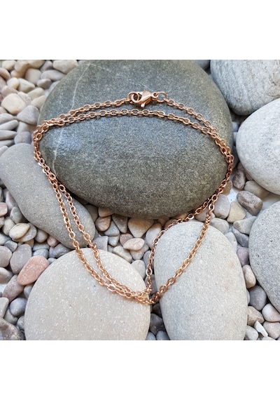 Chavin Bayan 45 Cm. 2 Mm. Rose Çelik Kolye Zinciri Ap82Rs Rose Gold
