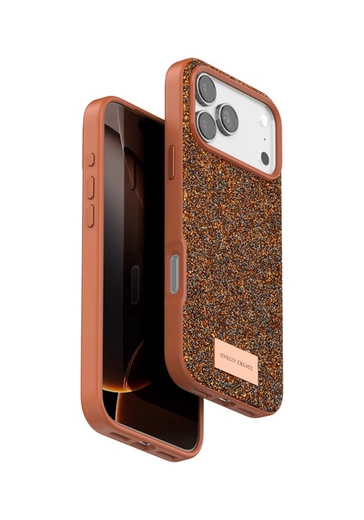 Sptmgldı Onegif Apple Apple iPhone Uyumlu  17 Pro Max Bright Simli Kapak - Turuncu