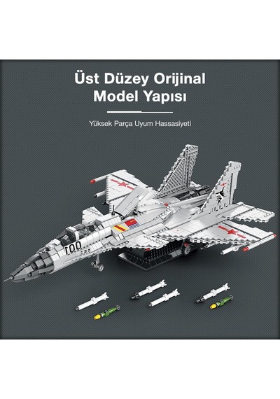 Reobrix 33023 Shenyang J-15 Jet Uçak Yaratıcı Yapı Blok Seti Building Block J-15 Flying Shark -1999parça