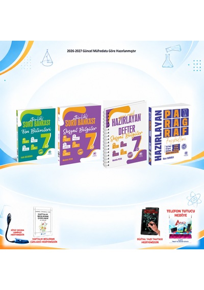 Çanta Yayınları 2026-2027 7. Sınıf Tüm Dersler 4 Kitap Fen-sos Soru/sos Defter/paragraf Set
