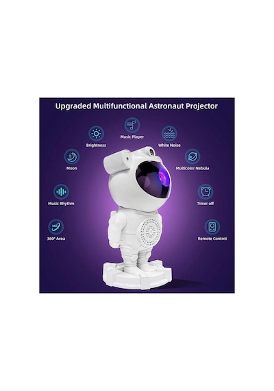 Astronot Starry Projector Galaksi Gece Lambası Yıldız Samanyolu Işıklandırma Bluetooth Hoparlör