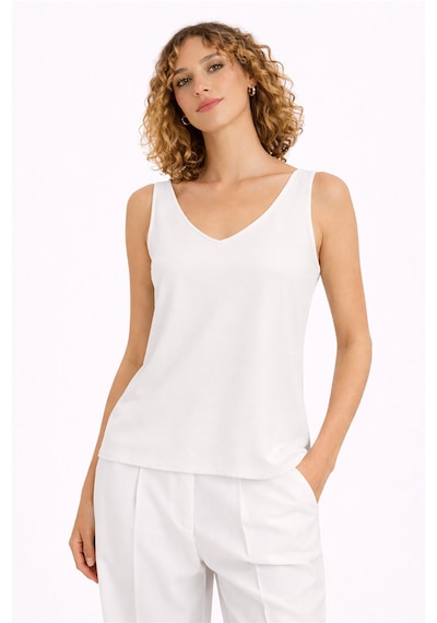 Fashion Friends Regular Fit V Yaka Simli Atlet Bayan Atlet 26y0292k1 Ekru