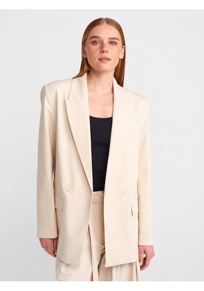 Dilvin 60759 Blazer Ceket-bej Bej