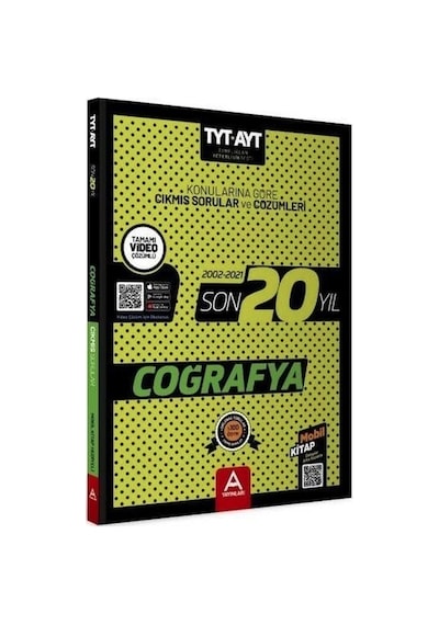 A Yayınları Tyt Ayt Coğrafya Son 20 Yıl Soru ve  Çözümleri