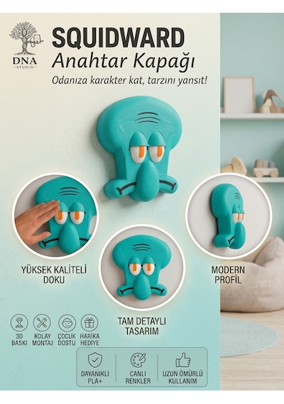 Squidward Dekoratif Işık Anahtarı Kapağı Ve Çocuk Odası Duvar Süsü, Priz Üstü Kapak 84 84