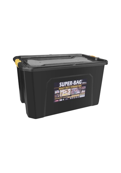 Super Bag 100 L Kapaklı Saklama Kutusu, Ağır Hizmet Plastik Depolama Kutusu, Çok Amaçlı Eşya Düzenleme Ve Saklama Kabı, Darbeye Dayanıklı, Ev Garaj Depo Kullanımı, Asr-4040 Sku: Zeusb0flynf5yv