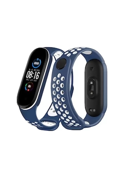 Newface Xiaomi Mi Band 6 Spor Delikli Kordon - Lacivert-beyaz