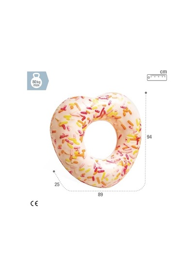 Kalp Şekilli Simit 104 Cm Su Sporları Plaj Malzemesi Şişme Ürün Yüzme Aksesuarı Kamp Dalış Güvenlik Çok Renkli