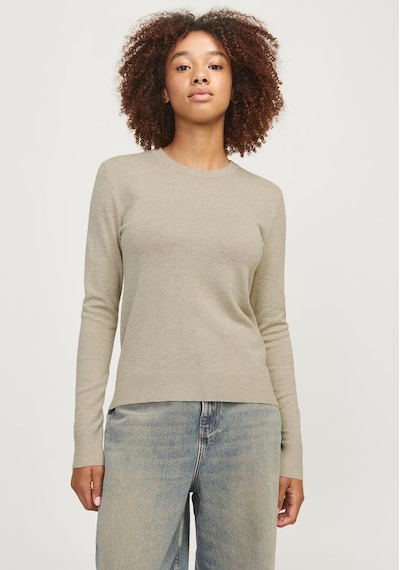 Jack & Jones Kadin Bisiklet Yaka Uzun Kollu Kazak - Cara 12255368 Feather Gray Kırmızı