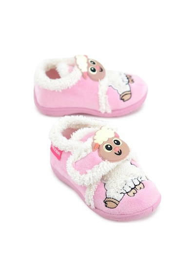 Gezer Kuzu Figürlü Kışlık Yumuşacık Ev Pandufu Pembe Pembe