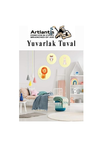 Yuvarlak Tuval 20x20 Cm 1 Adet Arkadan Zımbalı Astarlı Resim Tuvali Akrilik Boya Yağlı Boya Daire Tuval Diğer