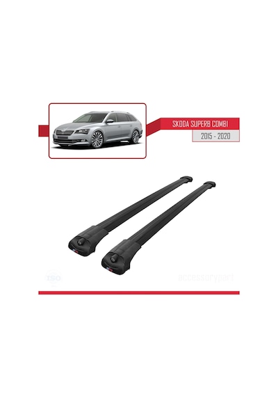 Skoda Superb Sw 2015-2020 Arası İle Uyumlu Ace-1 Ara Atkı Tavan Barı Siyah