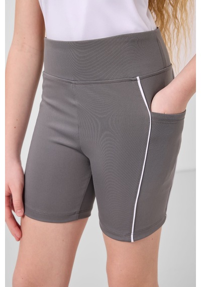 Tommylife Koyu Gri Esnek Standart Fit Basic Performans Kız Çocuk Tayt - 75189 Koyu Gri