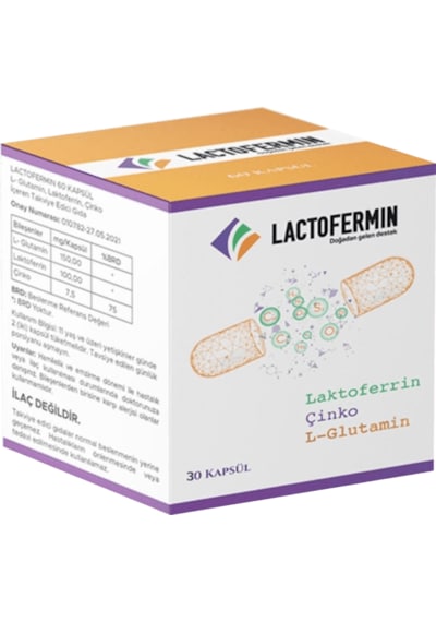 Alchera Life Lactofermin Lactoferrin L Glutamin ve Çinko Takviye Edici Gıda 30 kapsül