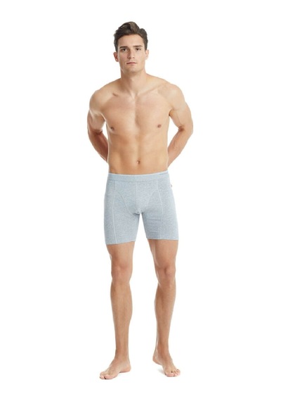 Blackspade 9216 Tender Cotton Erkek %92 Pamuk Uzun Retro Boxer Gri Melanj