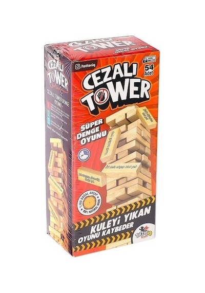Cezalı Jenga Tower Ahşap Denge Oyunu -totteriq 7306