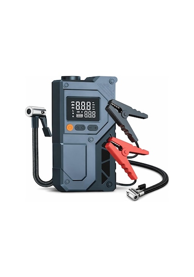 12000mah Akü Takviye Ve Lastik Şişirme Kompresörü 4 Ü 1 Arada Jump Starter, 150 Psı Dijital H