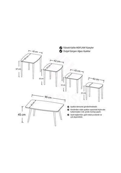 Canisa Concept Telwe Serisi, Mdf 4'lü Zigon Sehpa Takımı Ve Orta Sehpa, Beyaz Mermer Desen, Beyaz Gürgen Ayak Sehpa Beyaz Mermer Desen Ayaklar Beyaz Canisa Concept Telwe Serisi, Mdf 4'lü Zigon Sehpa Takımı Ve Orta Sehpa, Beyaz Mermer Desen, Beyaz Gürgen Ayak Sehpa Beyaz Mermer Desen Ayaklar Beyaz
