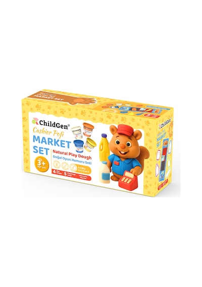 Doğal Oyun Hamuru Sevimli Patiler - Market Set Çok  Renkli