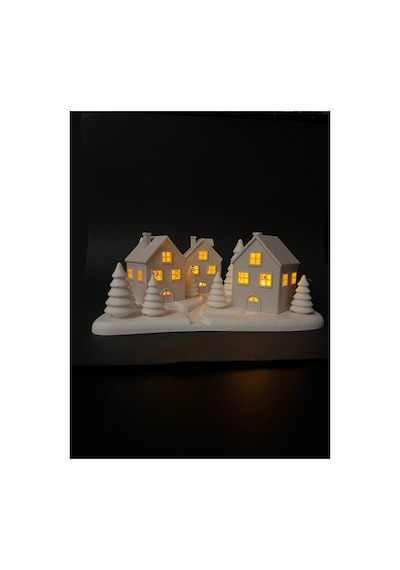 Yılbaşı Süsü Led Işıklı 3'lü Ev Dekorasyon Kış Manzaralı Tealight Ledli Kış Evleri Led Mumlar Hediye
