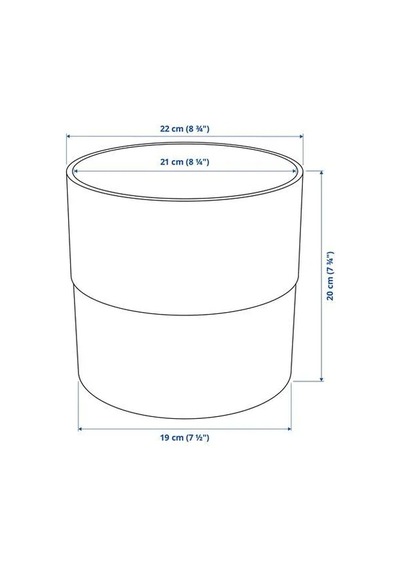 Sumuhome Nypon Dekoratif Plastik Saksı Gri 19 Cm