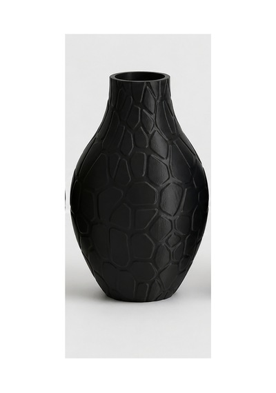 Modern Dekoratif Şık Vazo 20 Cm Siyah Siyah