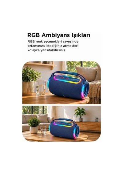 Özel Üretim Bluetooth Hoparlör 30w Boombox680 Siyah Ipx6 Mini Kolon Kamp Aleti Hobi Ürünü