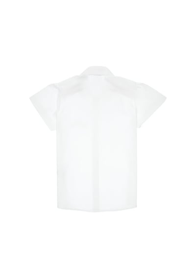 U.S. Polo Assn. Kız Çocuk Büzgü Detaylı Pamuk Kısa Kollu Gömlek 50305572-vr013 Beyaz