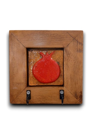 Toprakana Art Nar Seramik Anahtarlık Duvar Pano 14,5x14,5x2,5cm Çerçeveli