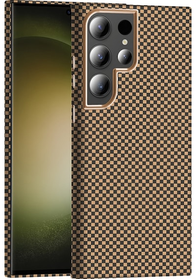 Galaxy Uyumlu S24 Ultra Kılıf M-safe Şarj Özellikli Karbon Fiber Görünümlü Gros Kapak Desert Titanyum