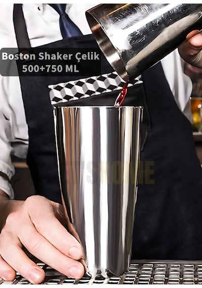Jet's Home Boston Shaker Çelik Paslanmaz Çelik Kokteyl Shaker 500+750 Ml