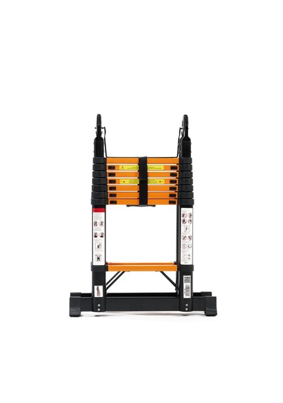 Cardilife 2.5 + 2.5 Metre Teleskopik Çelik Merdiven 8+8 Basamaklı