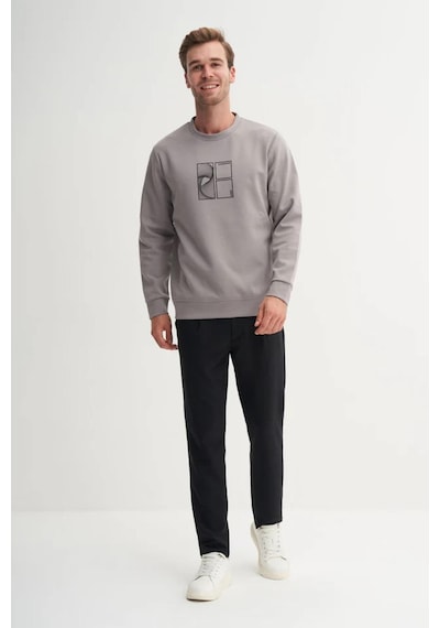 Cazador 53290 Erkek Bisiklet Yaka Sweatshirt Gri