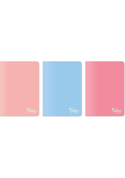 A4 80 Yaprak Çizgili Defter 3'lü Paket Somon Pembe Çok Renkli