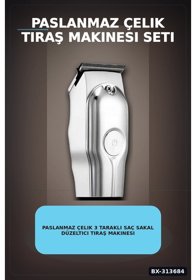Lexroo Şarjlı Saç Sakal Düzeltici Tıraş Makinesi Seti 3 Taraklı 4