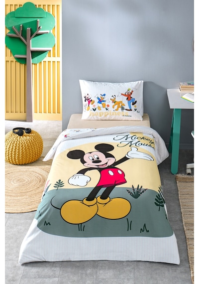 Özdilek Mickey Mouse Nomadic Tek Kişilik Disney Lisanslı Lastikli Çarşaf Çocuk Nevresim Takımı Çok Renkli