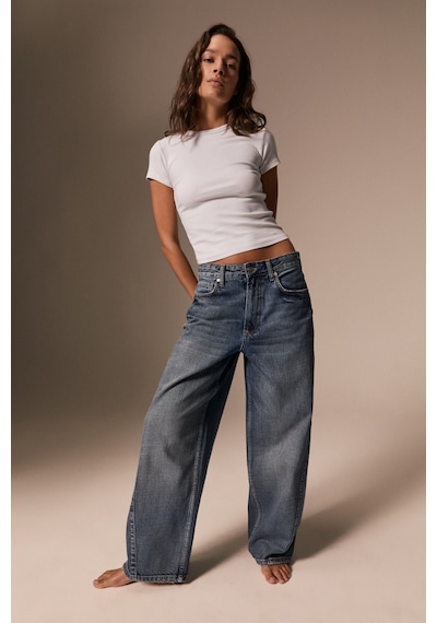 Grımelange Grimelange Lexy Kadın Standart Bel Baggy Balon Jean Mavi Tint Pantolon