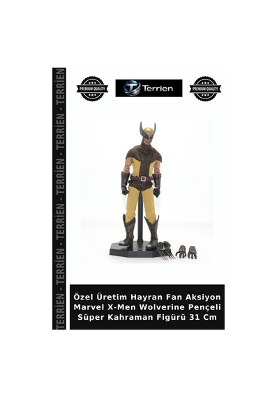 Özel Üretim Hayran Fan Aksiyon Marvel X-men Wolverine Pençeli Süper Kahraman Figürü 31 Cm