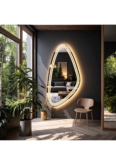 Evonna Günışığı Lazer Kumlamalı Lavabo & Banyo Aynası Dokunmatik Sensörlü 80 X 40 Cm