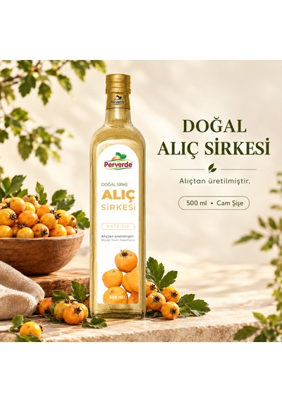 Doğal Alıç Sirkesi 500 Ml Katkısız Alıç Sirkesi Cam Şişe